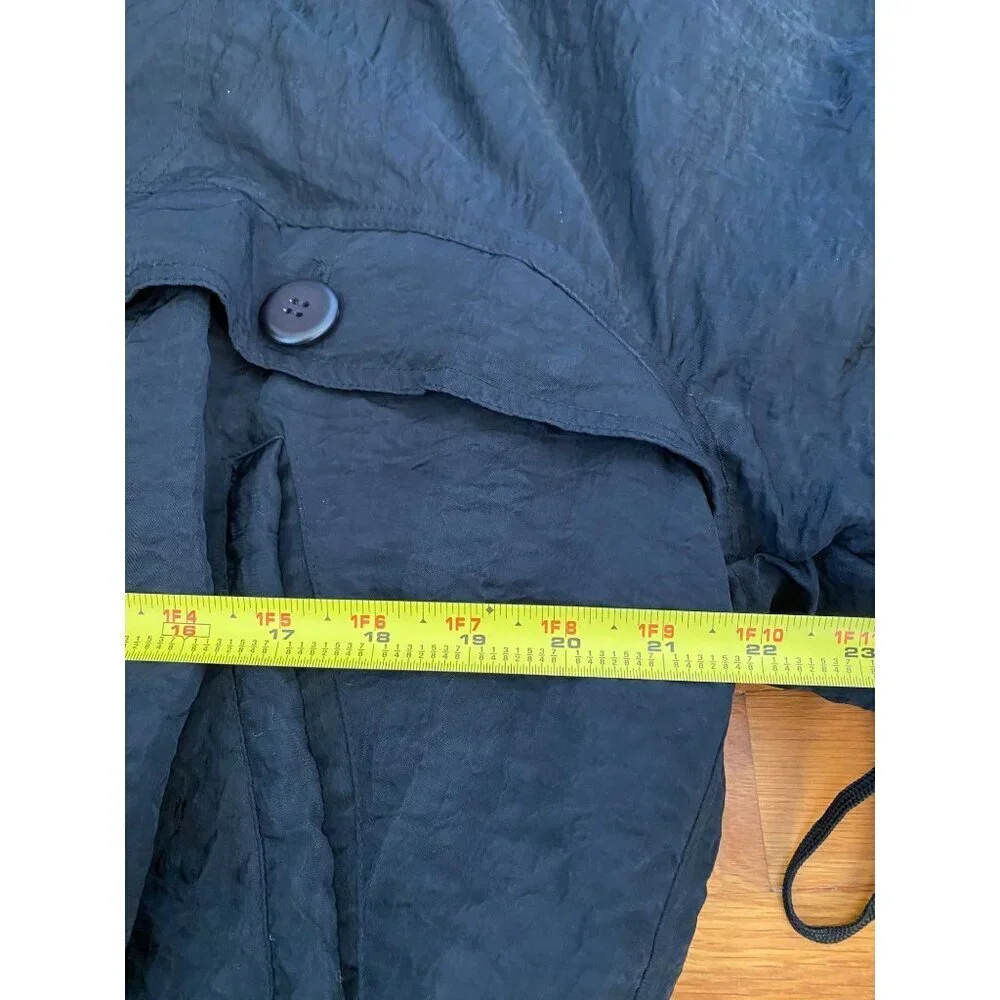 Vintage Benetton Black Hooded Winter Jacket Size 44 Made in Italy